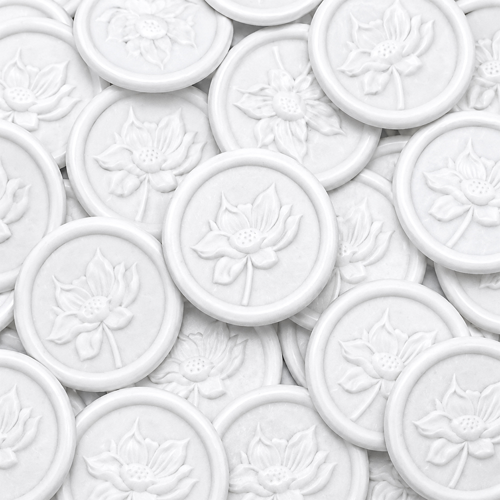 Wedding Envelopes - 3D Water Lilies Floral Wax Seal