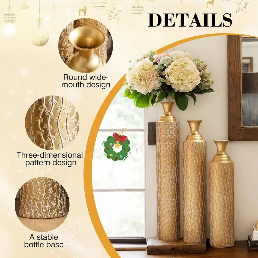 Set of 3 Extra Large Tall Meta - Centerpiece Vase Tall review and price