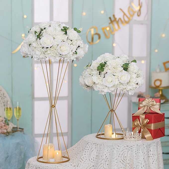 Gold Geometric Flower Stand Mo - Centerpiece Vase Tall review and price