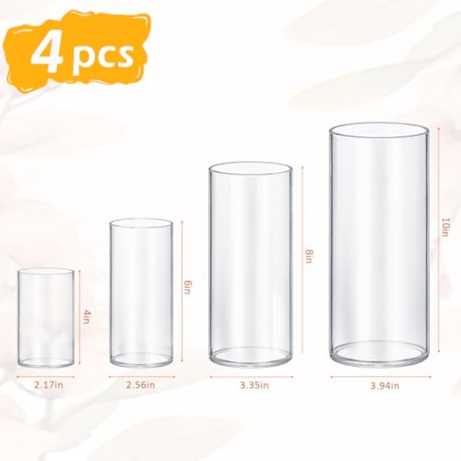 4 Pack Glass Cylinder Vases 4, - Centerpiece Vase Tall review and price