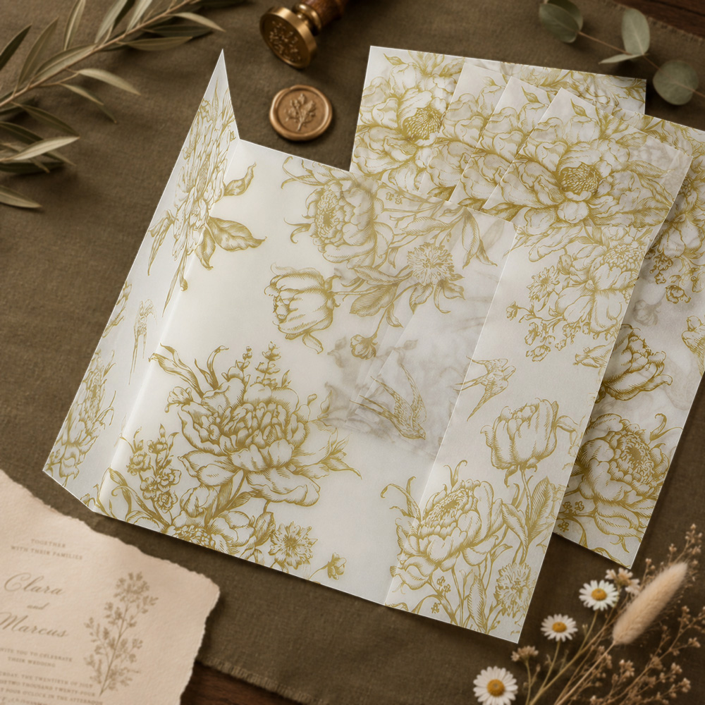 20/50pcs Vellum Wrap with Mono - Wedding Envelopes review and price