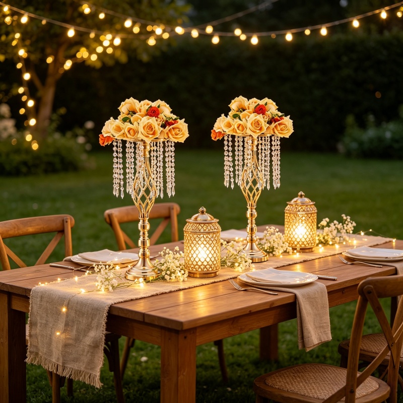 Elegant Tall Gold Crystal Flow - Centerpiece Vase Tall review and price
