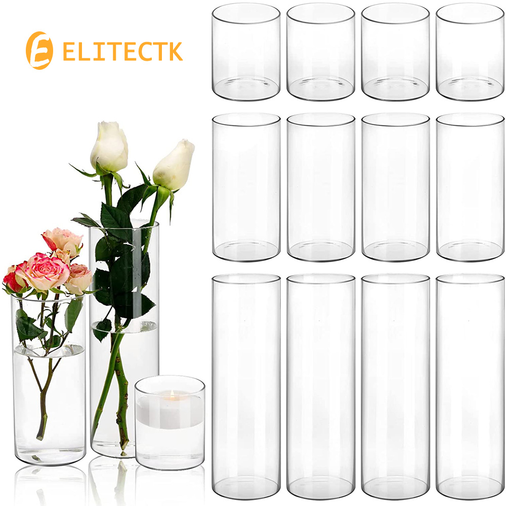 Glass Cylinder Vase Hurricane  - Centerpiece Vase Tall review and price