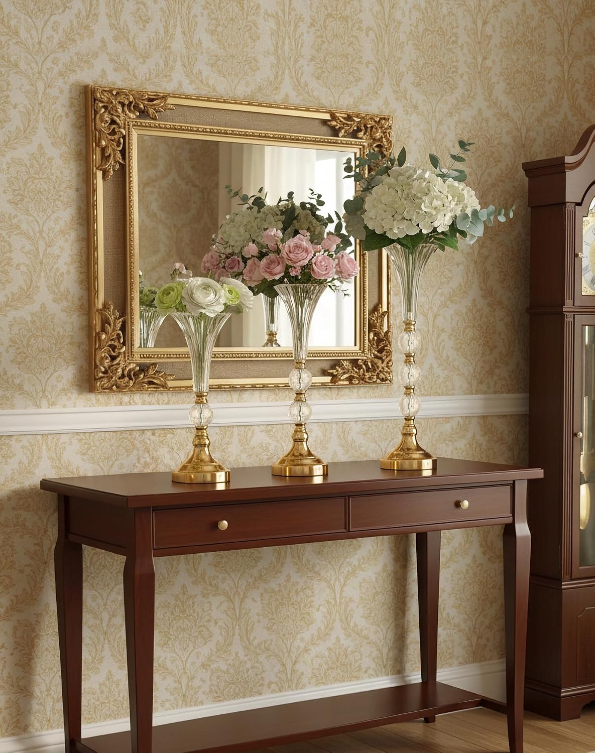 Set of 3 Gold Acrylic Trumpet  - Centerpiece Vase Tall review and price
